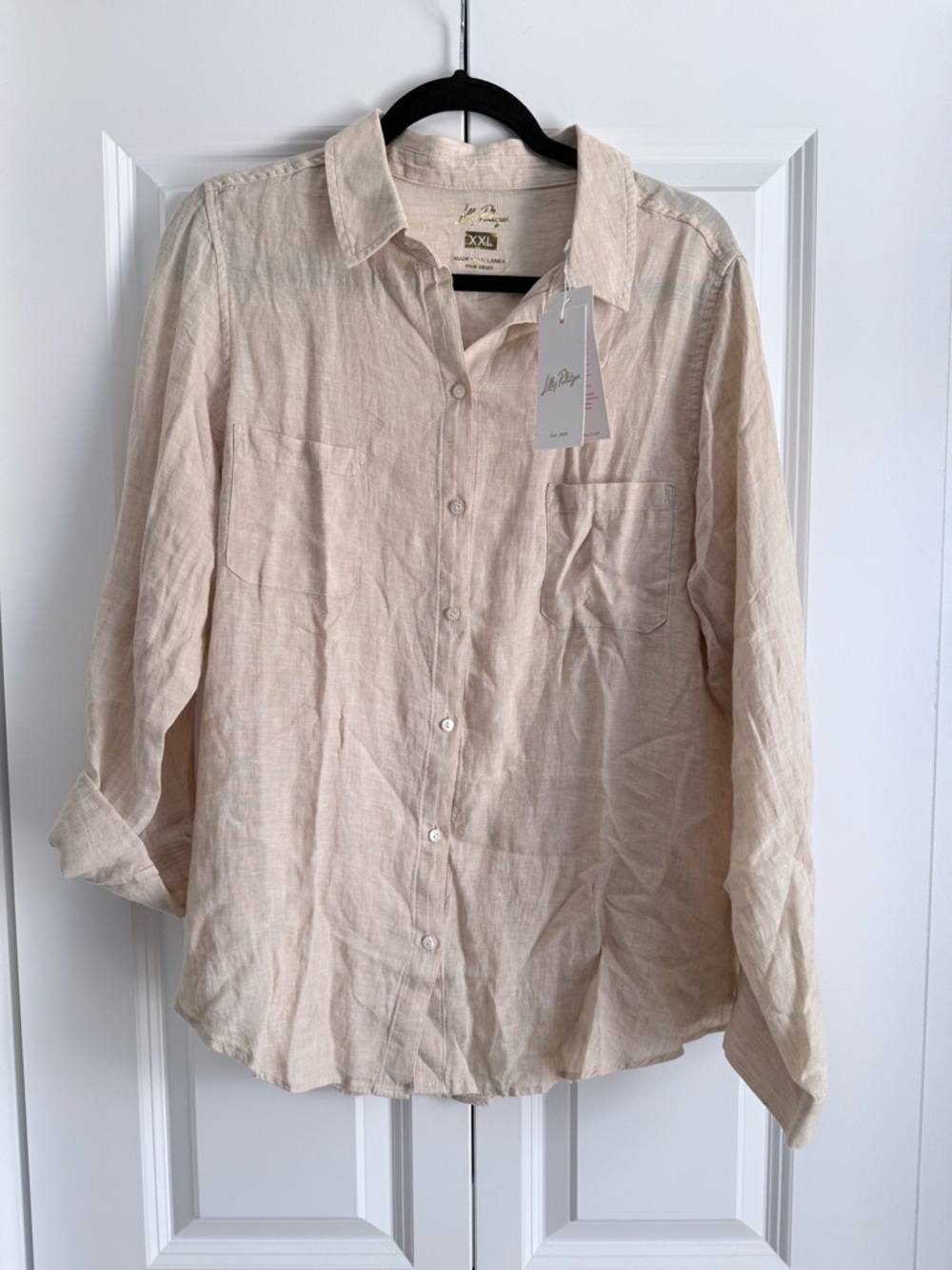 NWT Lilly Pulitzer SEA VIEW BUTTON DOWN SAND BAR X RESORT WHITE XXL - Picture 3 of 5